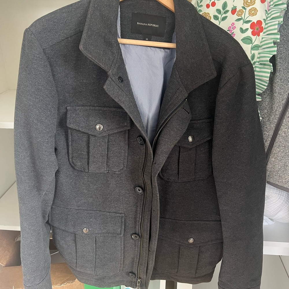 Banana Republic Men's Dark Gray Military Jacket